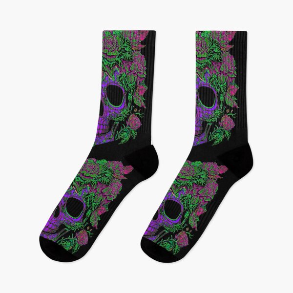 Item preview, Retro funky colorful purple skull vintage boho floral skull designed and sold by hollycooper.