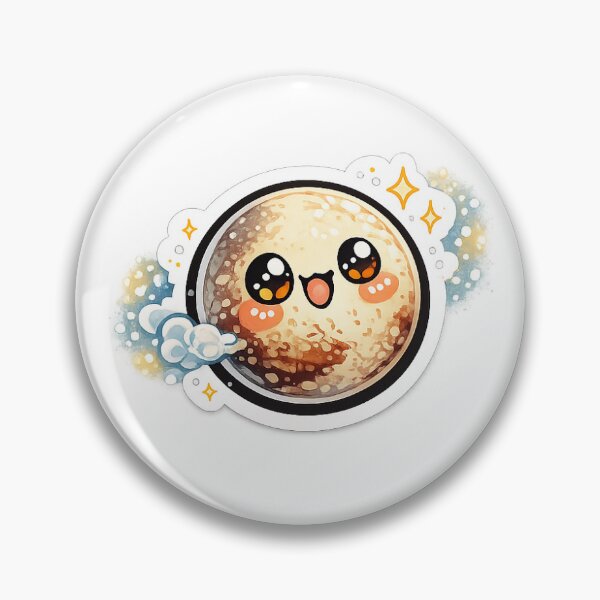 Item preview, Tiny Kawaii Pluto Sticker (Happy Excited Planet) designed and sold by SnugglePod Studio.