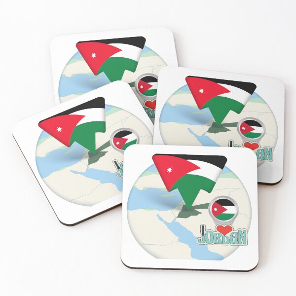 Artikelvorschau, Jordanien-Standortmarkierung – Ich liebe Jordanien-Karten- und Flaggen-Design entworfen und verkauft von GoldenSparkleShop.