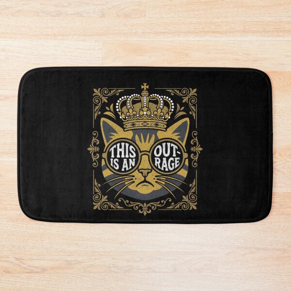 Item preview, This Is An Outrage Dramatic Royal Cat designed and sold by FreshVibe Prints.