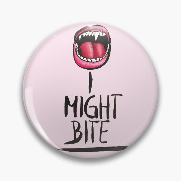 Item preview, I might bite vampire teeth open mouth with handlettering designed and sold by Marlene Wagenhofer.