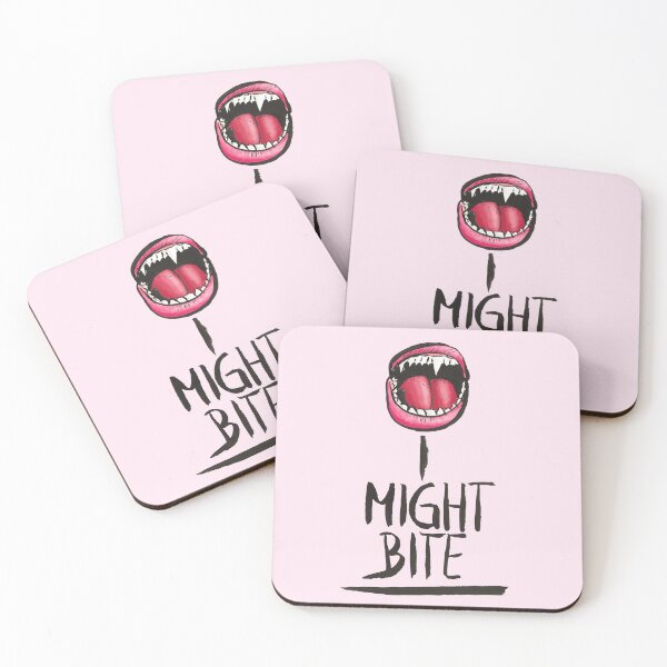 Item preview, I might bite vampire teeth open mouth with handlettering designed and sold by Marlene Wagenhofer.