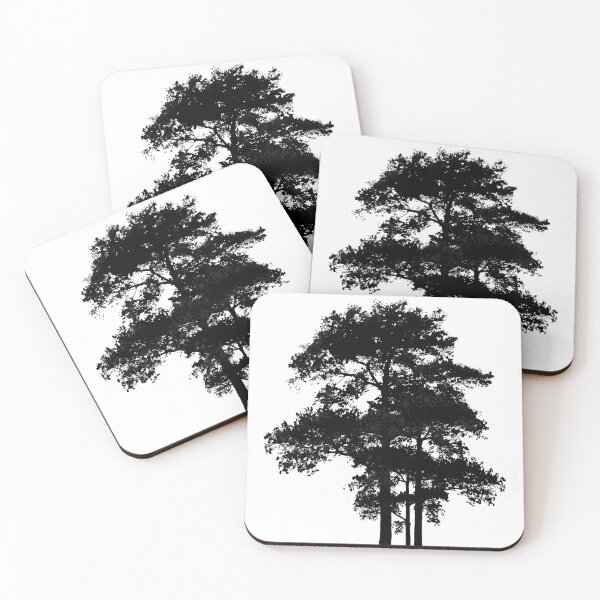 Item preview, Outdoor Adventure | trees | forest | hiking | nature lover | Elegant minimalistic black and white tree silhouettes designed and sold by hollycooper.