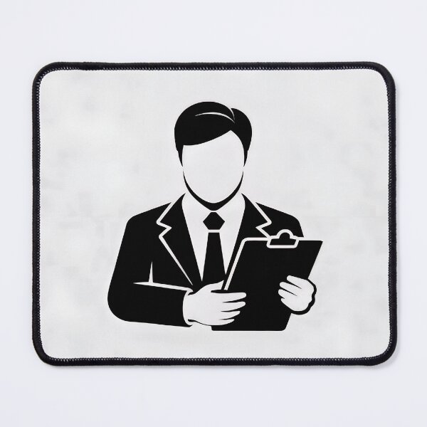 Item preview, Businessman reviewing documents on clipboard professionally designed and sold by Creative88Art.