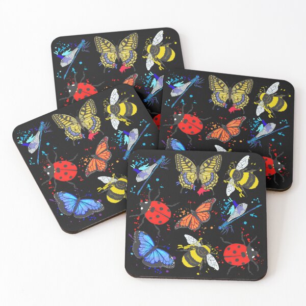 Item preview, Winged Insects Bees Butterflies Ladybirds Dragonflies designed and sold by kitschandkawaii.