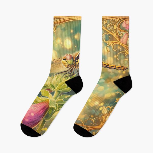 Item preview, Dragonfly Perched on Foxglove designed and sold by cuprum.
