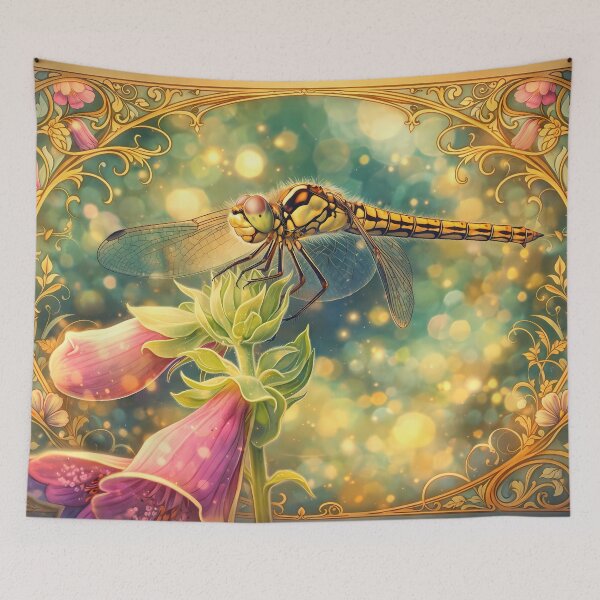 Item preview, Dragonfly Perched on Foxglove designed and sold by cuprum.