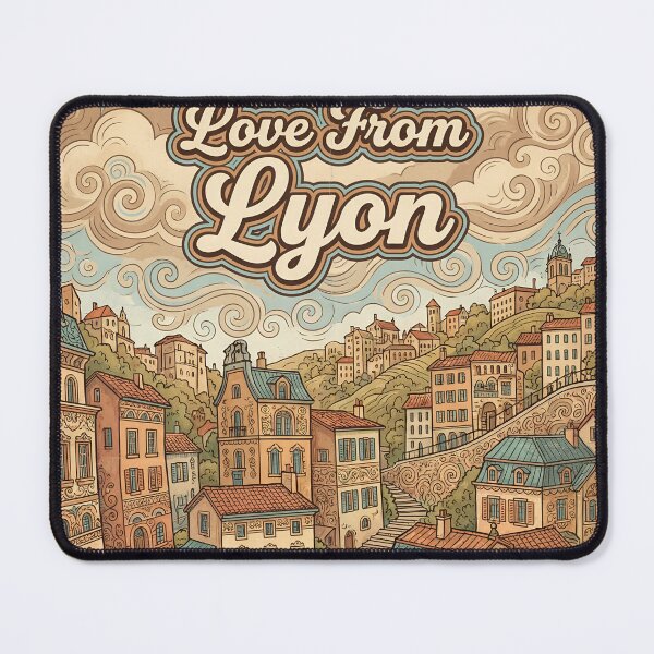 Item preview, Love From Lyon City of France Vintage Art designed and sold by Witty Shirts.