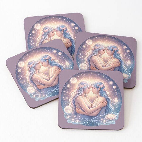 Item preview, Sapphic Twin Souls - Gemini Cosmic Lovers  designed and sold by FriskyLemur.