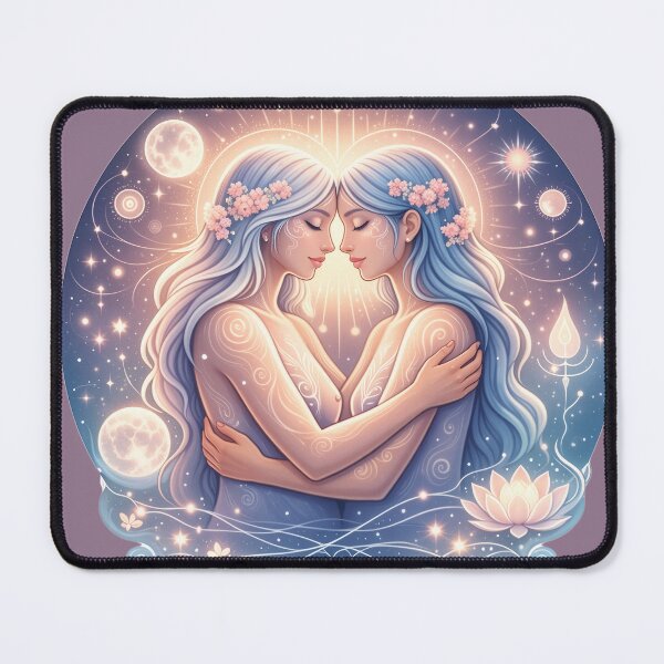 Item preview, Sapphic Twin Souls - Gemini Cosmic Lovers designed and sold by FriskyLemur.