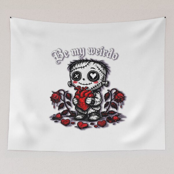 Item preview, Be My Weirdo Cute Voodoo Doll Gothic Valentine Pastel Goth Art designed and sold by RuperDelois.