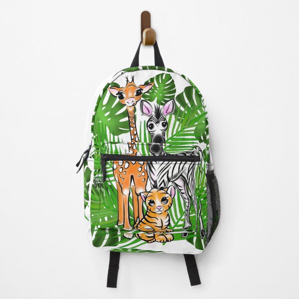Item preview, Safari friends, Giraffe, Zebra, Tiger, tropical botanical jungle designed and sold by hollycooper.