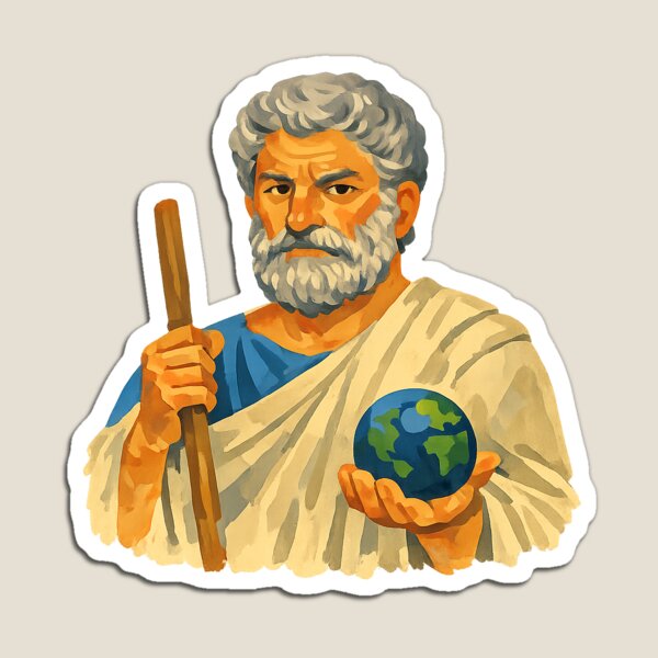 Item preview, Thales of Miletus, Pre-Socratic Greek Philosopher, Gouache Poster Paint designed and sold by shadow-bloom.