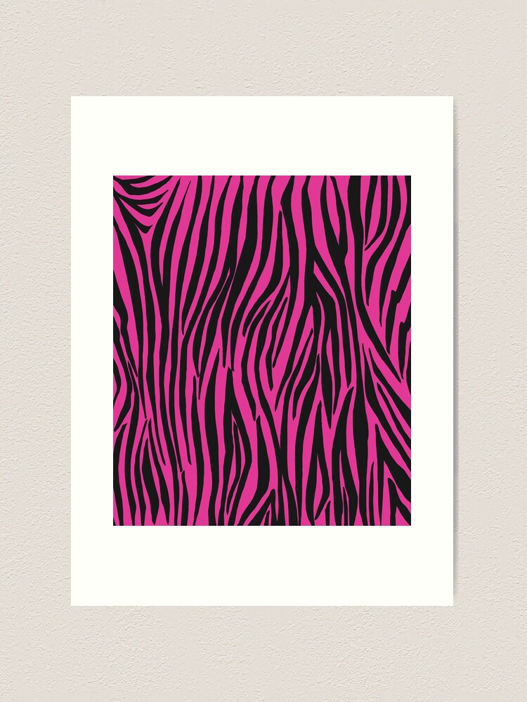 Hot Pink and Black Zebra Print Stripes