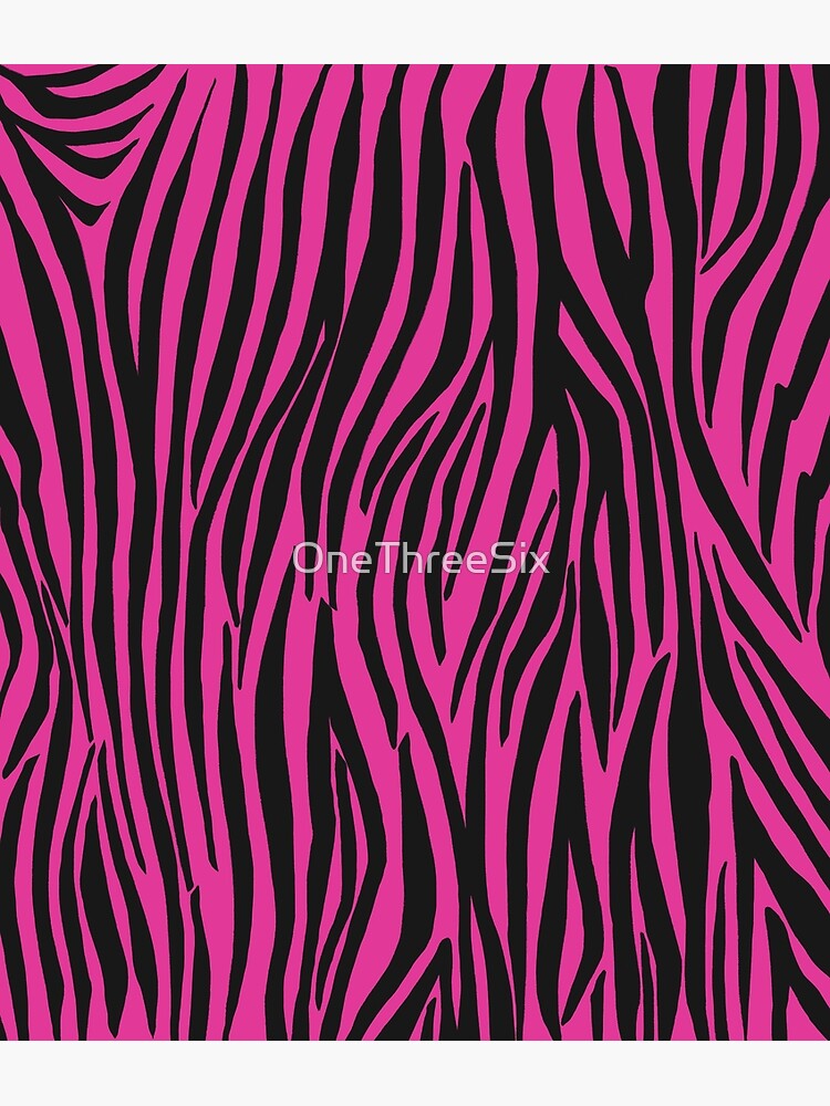 Hot Pink and Black Zebra Print Stripes