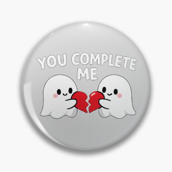 Item preview, Cute Ghost Couple “You Complete Me” – Romantic Valentine Heart Design designed and sold by Design by Anthony .