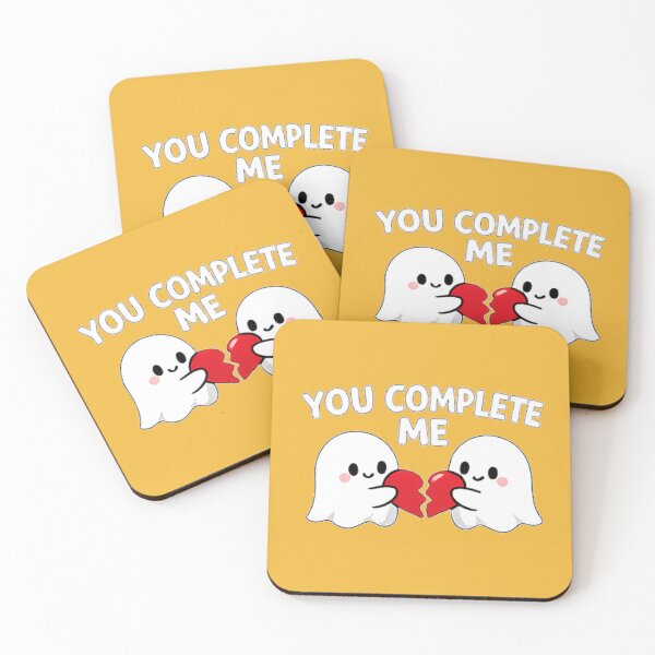 Item preview, Cute Ghost Couple “You Complete Me” – Romantic Valentine Heart Design designed and sold by Design by Anthony .
