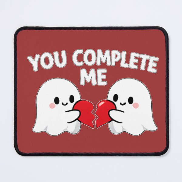 Item preview, Cute Ghost Couple “You Complete Me” – Romantic Valentine Heart Design designed and sold by Design by Anthony .