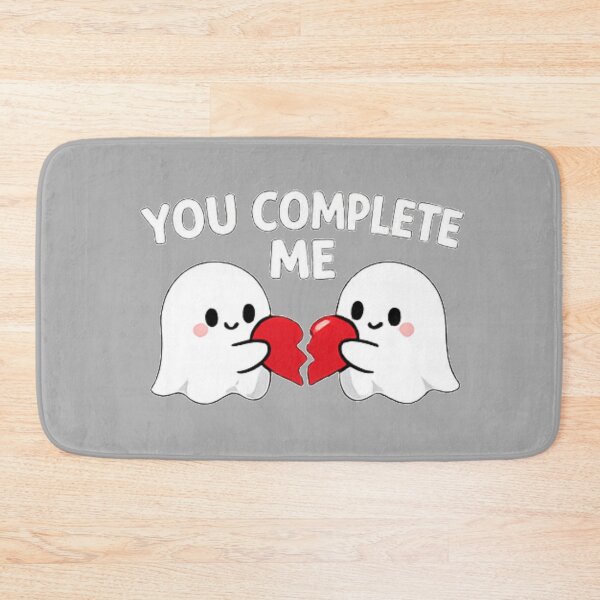 Item preview, Cute Ghost Couple “You Complete Me” – Romantic Valentine Heart Design designed and sold by Design by Anthony .