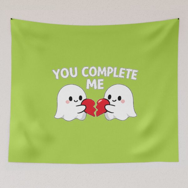 Item preview, Cute Ghost Couple “You Complete Me” – Romantic Valentine Heart Design designed and sold by Design by Anthony .