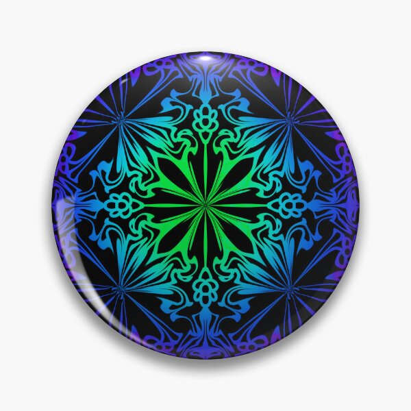 Item preview, Floral botanical mandala, flower of life, purple, blue,  green, rainbow bohemian mandala  designed and sold by hollycooper.