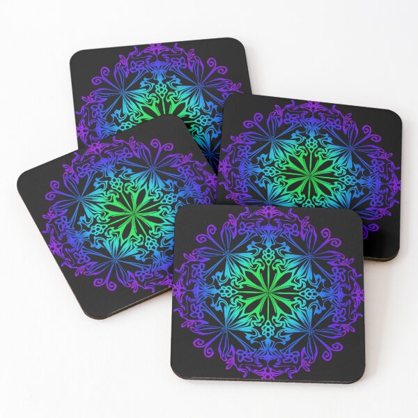 Item preview, Floral botanical mandala, flower of life, purple, blue,  green, rainbow bohemian mandala  designed and sold by hollycooper.