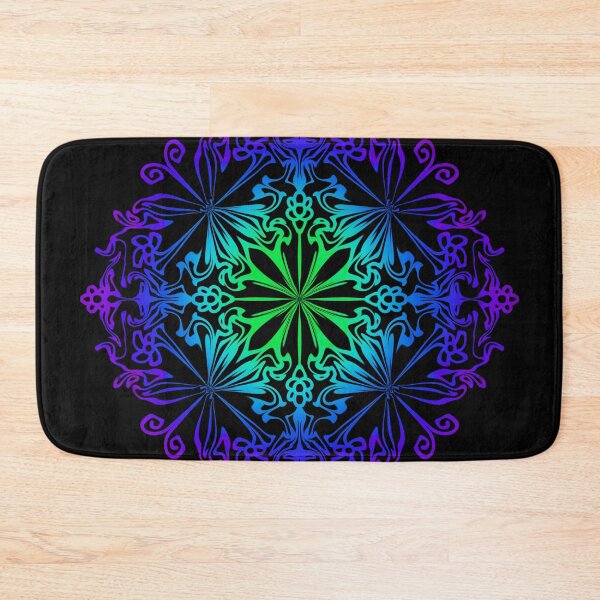 Item preview, Floral botanical mandala, flower of life, purple, blue,  green, rainbow bohemian mandala  designed and sold by hollycooper.