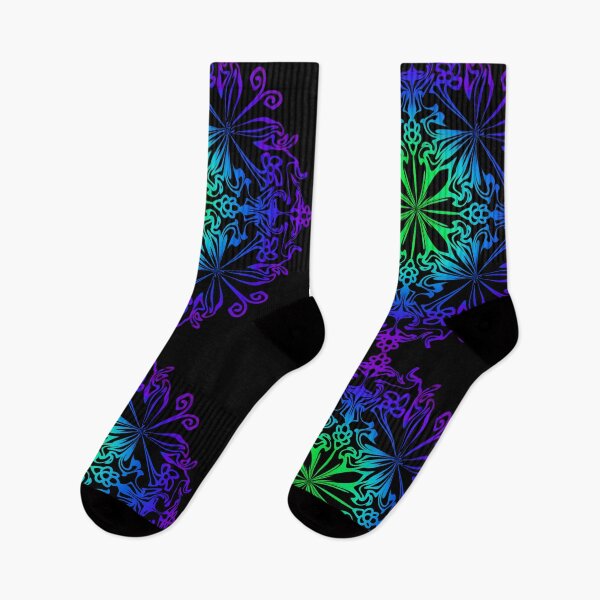 Item preview, Floral botanical mandala, flower of life, purple, blue,  green, rainbow bohemian mandala  designed and sold by hollycooper.