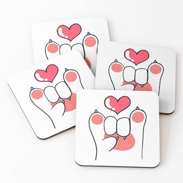 Item preview, Cute Cat Paw Heart Beans Illustration designed and sold by ZenNal.