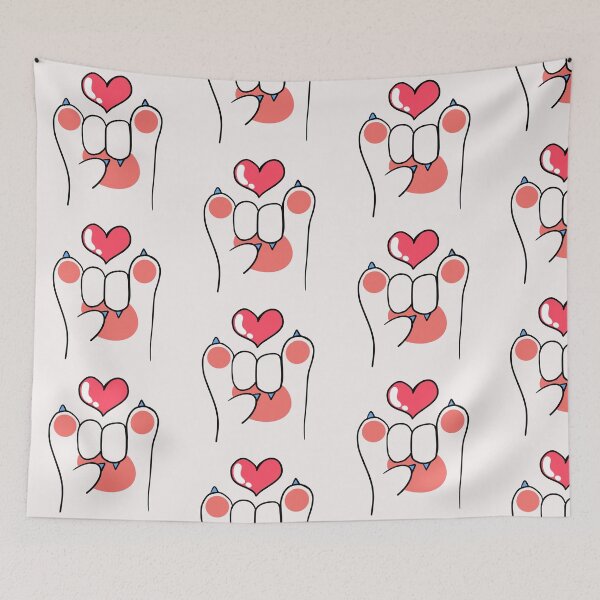 Item preview, Cute Cat Paw Heart Beans Illustration designed and sold by ZenNal.