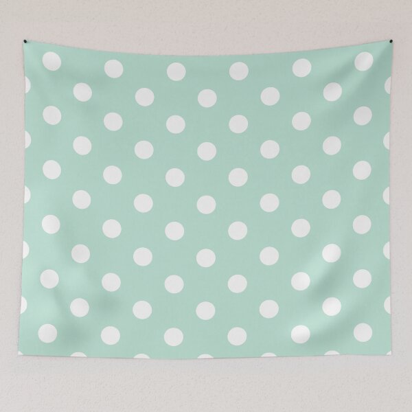 Item preview, White polka dots on mint background designed and sold by RishabhArts1.