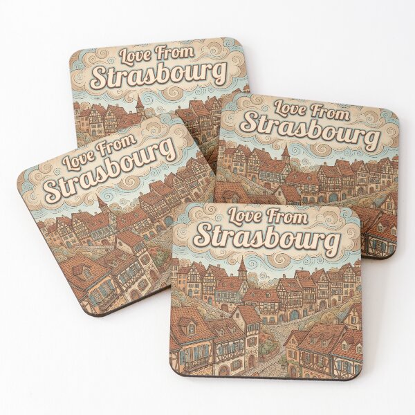 Item preview, Love From Strasbourg City of France Vintage Art designed and sold by Witty Shirts.