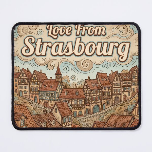 Item preview, Love From Strasbourg City of France Vintage Art designed and sold by Witty Shirts.