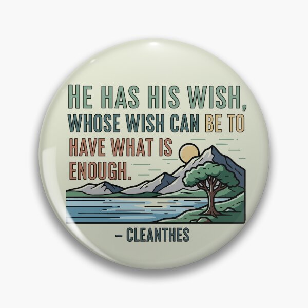 Item preview, He Has His Wish – Daily Stoic Quote by Cleanthes, Simple Living & Nature Illustration designed and sold by artbibun.