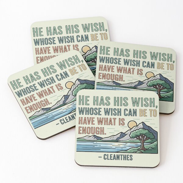 Item preview, He Has His Wish – Daily Stoic Quote by Cleanthes, Simple Living & Nature Illustration designed and sold by artbibun.