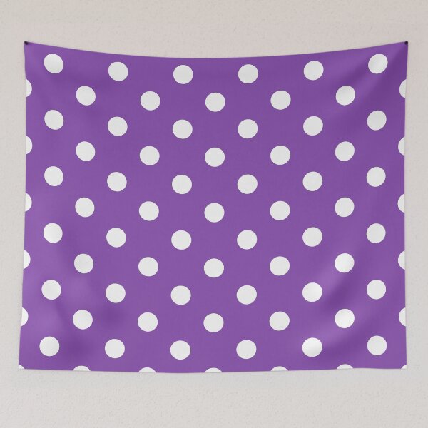 Item preview, White polka dots on purple background designed and sold by RishabhArts1.