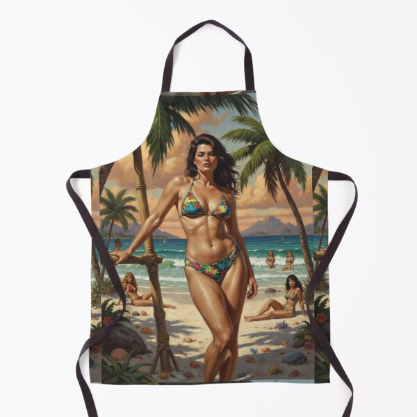 Item preview, fit woman in a bikini on the beach designed and sold by Chubby Chase.
