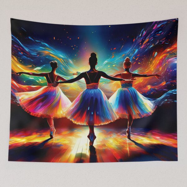 Item preview, Colorful Dancers Wallcovering Tapestry, duvet cover, throw blanket, shower curtain designed and sold by CharlottePlaceArt.