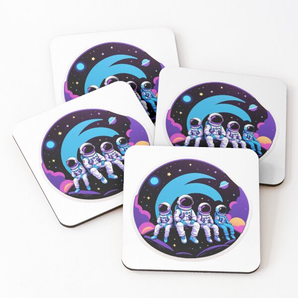 Item preview, Astronaut Team Standing Under Cosmic Sky designed and sold by NovaDigitalArt45.