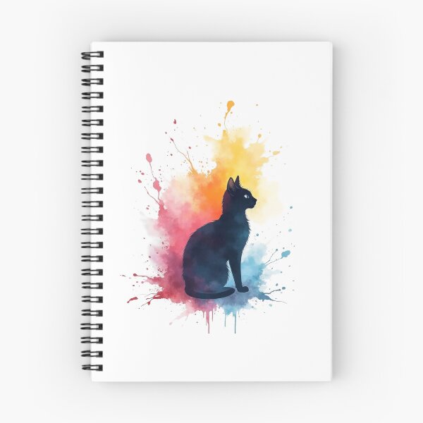 Artikelvorschau, Farbenfrohe Silhouette einer schwarzen Katze entworfen und verkauft von PMTaurus.