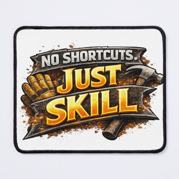 Item preview, No Shortcuts. JUST SKILL! designed and sold by 2Guys2Hammers.