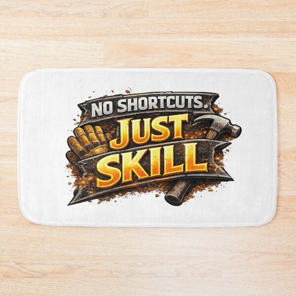 Item preview, No Shortcuts. JUST SKILL! designed and sold by 2Guys2Hammers.