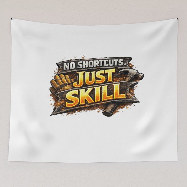 Item preview, No Shortcuts. JUST SKILL! designed and sold by 2Guys2Hammers.