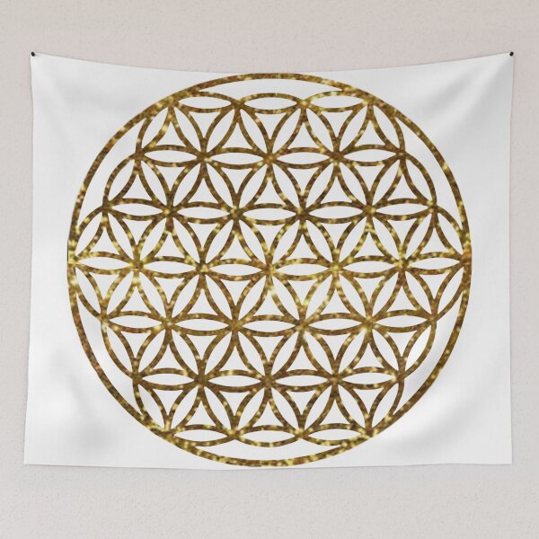 Item preview, Golden Sparkling flower of life, zen life, glitter gold scared geometry  designed and sold by hollycooper.