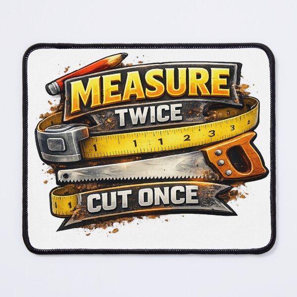 Item preview, Measure twice. Cut once! designed and sold by 2Guys2Hammers.