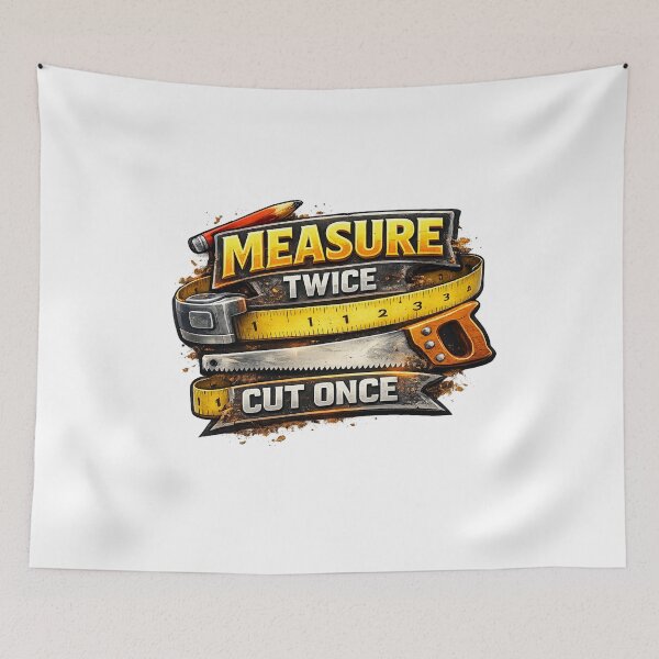 Item preview, Measure twice. Cut once! designed and sold by 2Guys2Hammers.