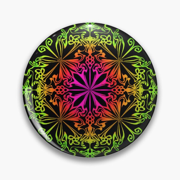 Item preview, Floral botanical mandala, flower of life, red, pink, orange, yellow, green, rainbow bohemian mandala  designed and sold by hollycooper.