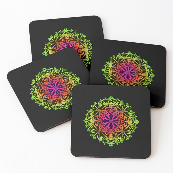 Item preview, Floral botanical mandala, flower of life, red, pink, orange, yellow, green, rainbow bohemian mandala  designed and sold by hollycooper.