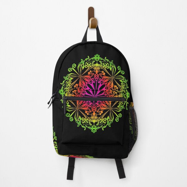 Item preview, Floral botanical mandala, flower of life, red, pink, orange, yellow, green, rainbow bohemian mandala designed and sold by hollycooper.