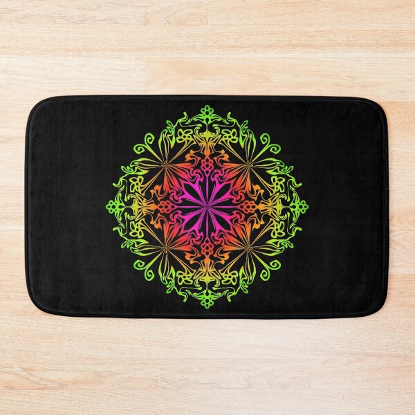 Item preview, Floral botanical mandala, flower of life, red, pink, orange, yellow, green, rainbow bohemian mandala  designed and sold by hollycooper.